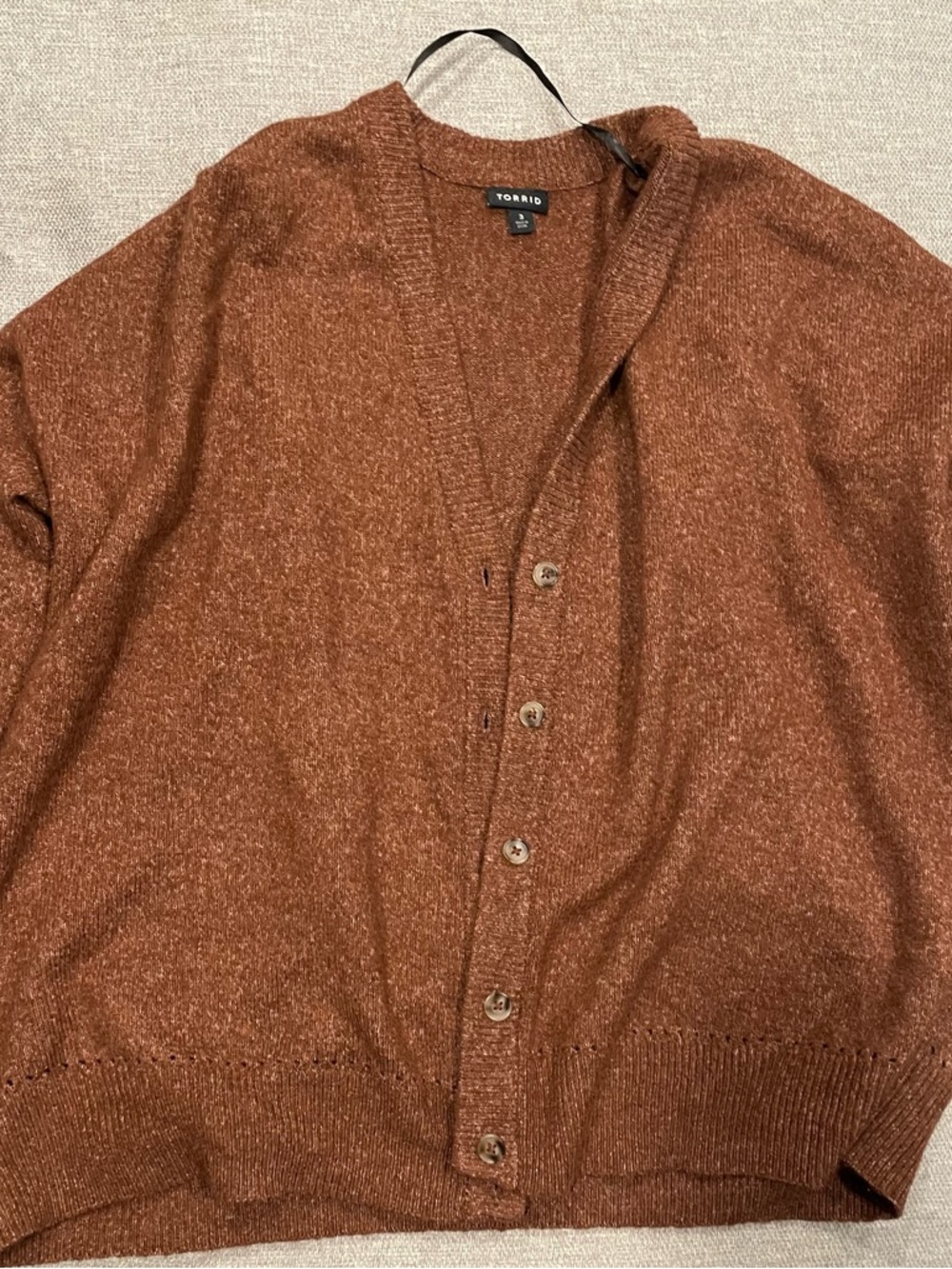 torrid Men's Rust Orange-Brown Button Cardigan